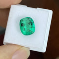 GRC Certificate Lab Grown Lengthen Cushion 7x10mm Green Hydrothermal Colombian Emerald Prices