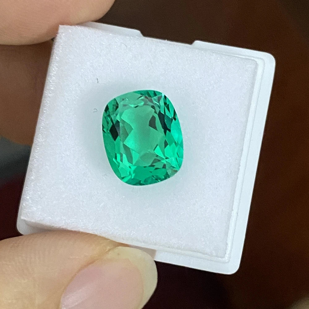 GRC Certificate Lab Grown Lengthen Cushion 7x10mm Green Hydrothermal Colombian Emerald Prices