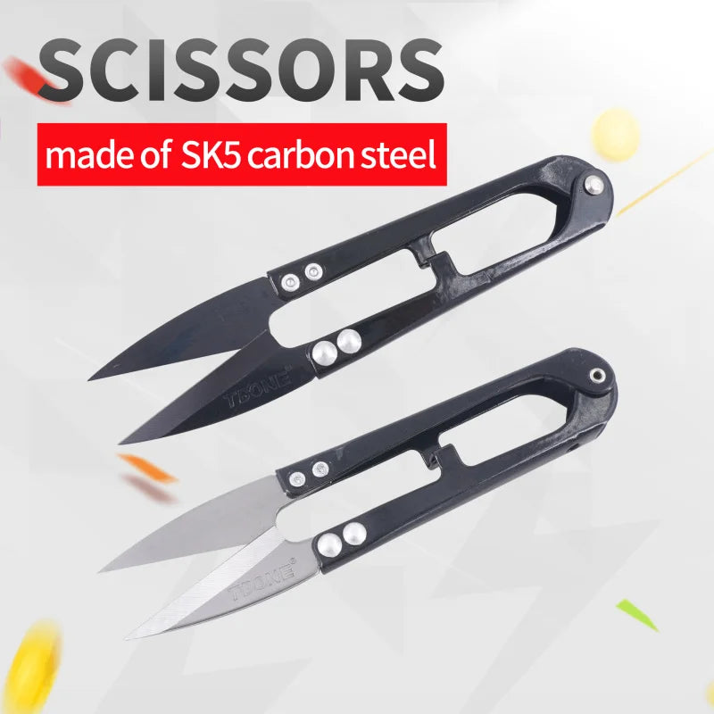 Tbone TB-106 Scissors for Fabric /Sewing Shears Made of SK5 High Carbon Steel Thread Cutting sharp Knife White and Black Color MegaBDM