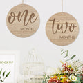 Putuo Decor Newborn Baby Announcement Round Wooden Sign Wood Plaque Hanging Wall Home Party Decor