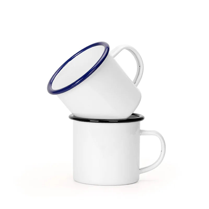 RubySub Factory Wholesale Customized Printed Metal Enamel Camping Mug Sublimation Enamel Mug