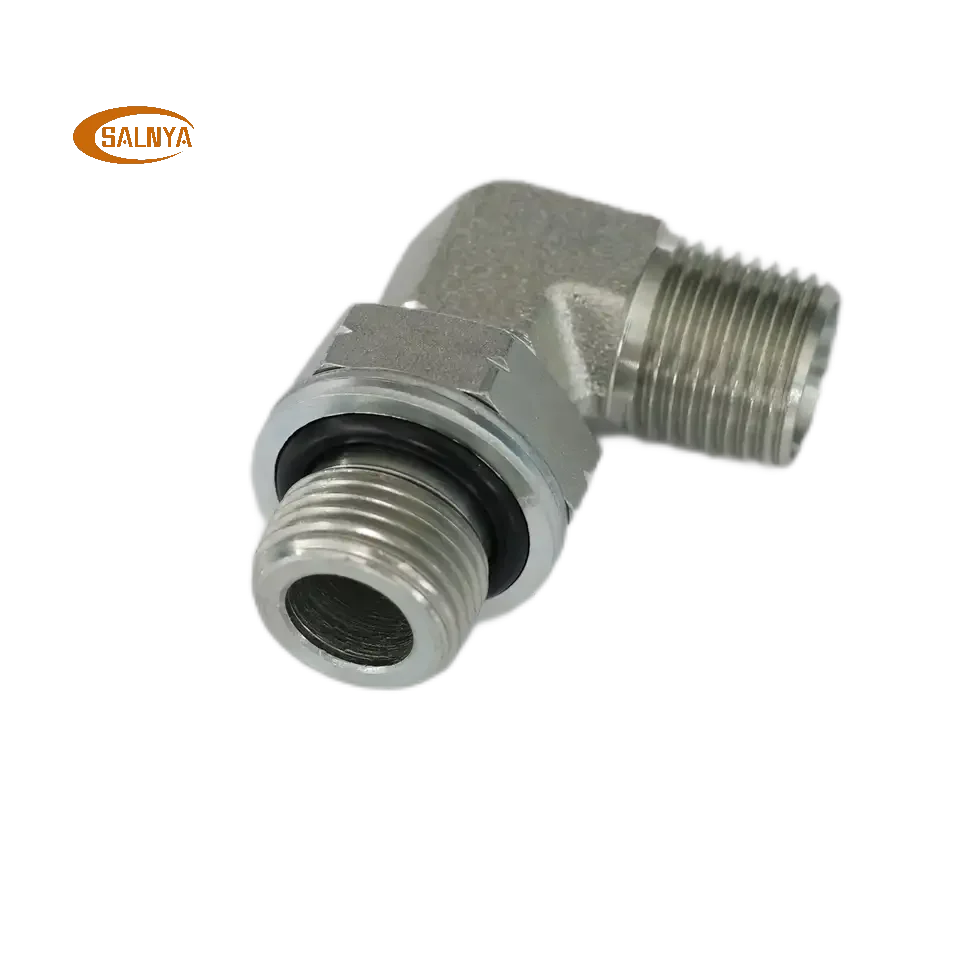 90 Degree Elbow BSPP Adjustable Stud Ends O-Ring Sealing Carbon Steel High Pressure Hydraulic Fittings Adapter Pipe Fitting