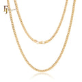 3mm+ FJ Fallon Fashion Jewelry Classic Miami 14K Yellow Gold Cuban Chain Necklaces 14K Gold Brass Split