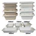 Eco-Friendly Disposable Bagasse Paper Material Food Container 100% Biodegradable & Compostable BPI Certified Lid Clamshell Box