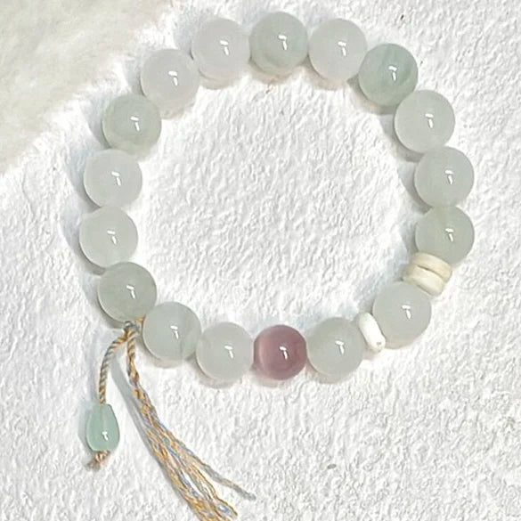 Elegant Vintage Design Cat's Eye and Jade Crystal Crafts Bracelet Retro Style Product