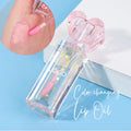 Color Changing Pink Cute Heart Shape Lip Oil Clear Glossy Private Label Vegan Lip Makeup Natural Lip Oil