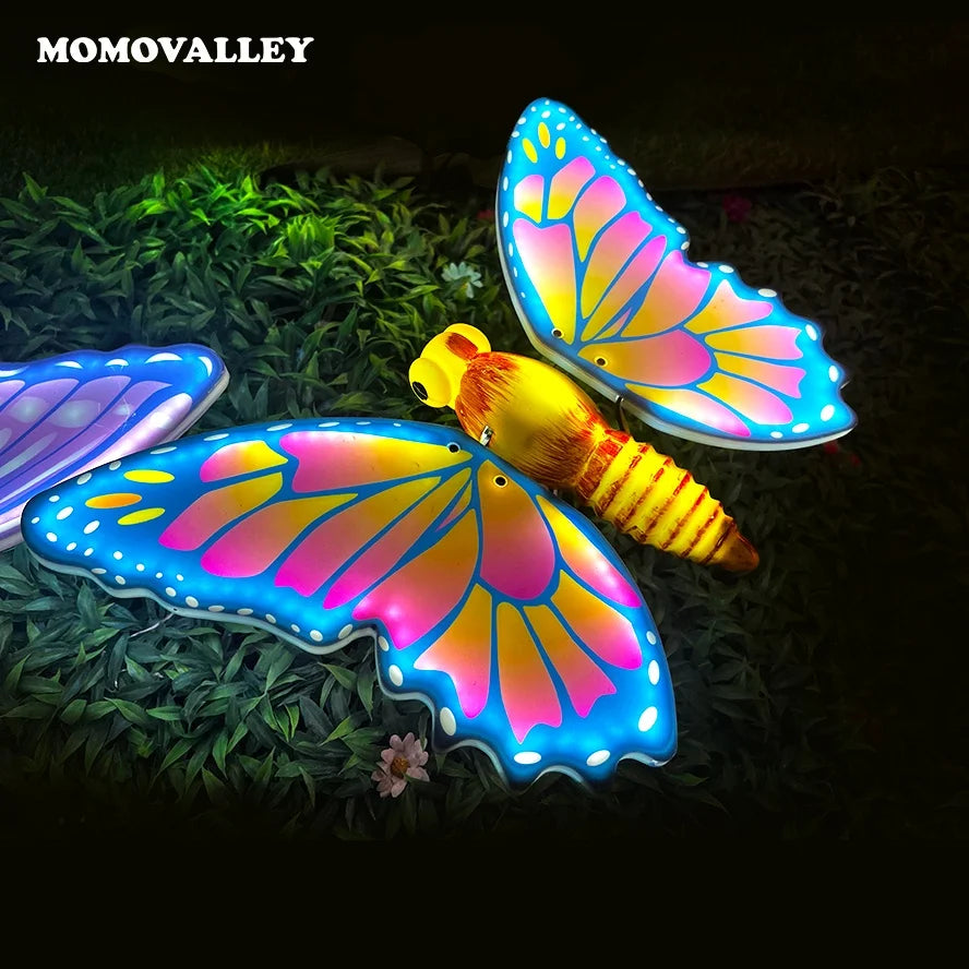 Momovalley Outdoor 3d Decorative Butterflies Garden Supplies Lighting Decoration for Wedding Event Christmas Motif Light