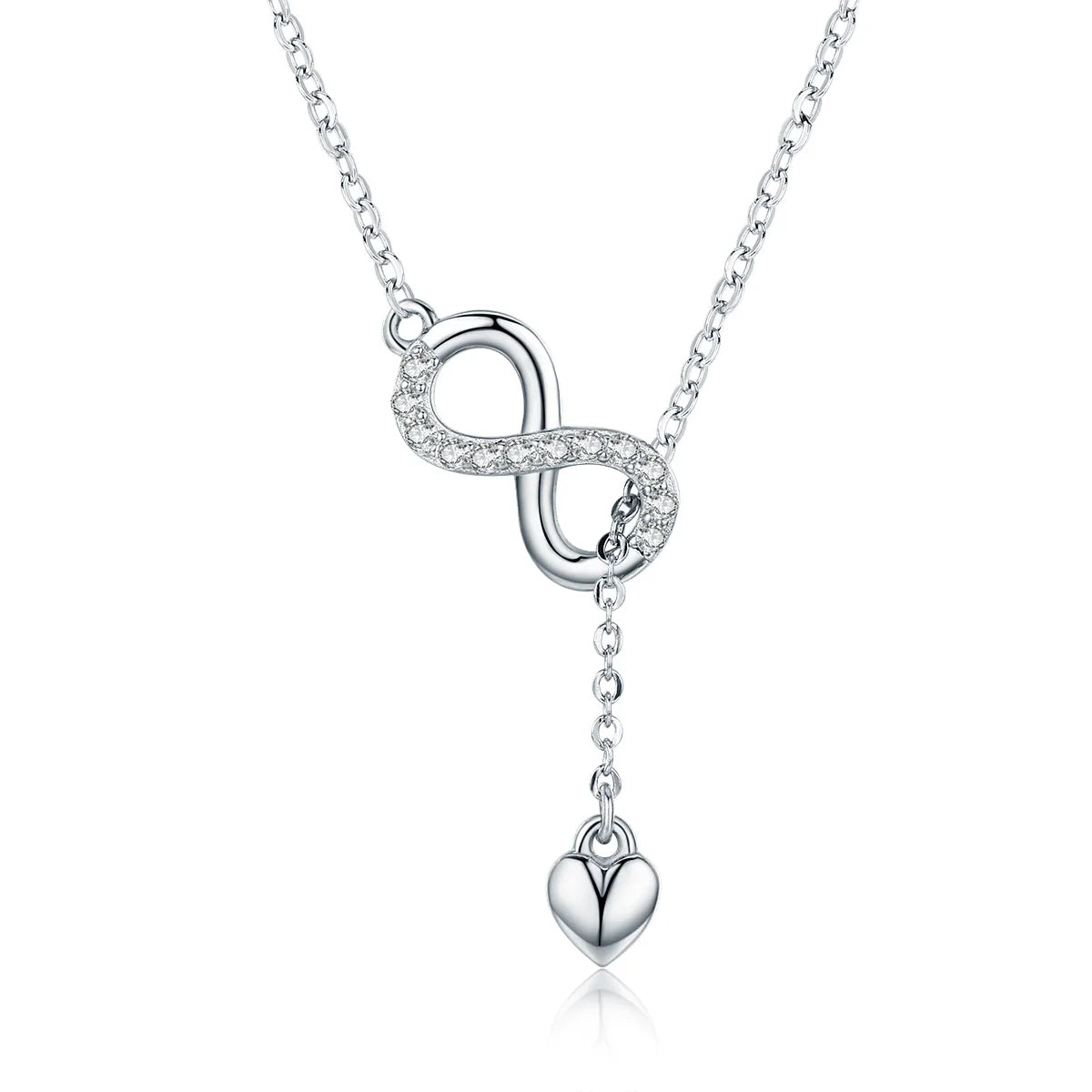 Hot Sale 100% 925 Sterling Silver Infinity Forever Love Chain Pendant Necklaces for Women Sterling Silver Jewelry SCN223