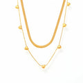 Three Dimensional Heart Collarbone Necklace Multi-heart Minimalist Design Overlay Wind Titanium Steel 18K Gold Collarbone Chain