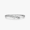 Ailmay 100% 925 Sterling Silver New Fashion Clear Zircon Irregular Stackable Finger Ring for Women Minimalist Fine Jewelry