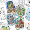 Today's Business Decorative Stickers Ninth Series Landscape Handbook 3 Stickers per Pack