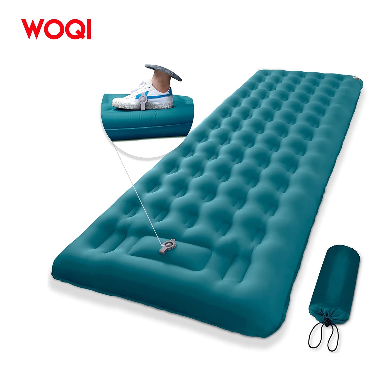 WOQI Custom Logo  Dampproof Compact Lightweight Sleeping Mat Air Mattress Camping Climbing Sleeping Pad Inflatable