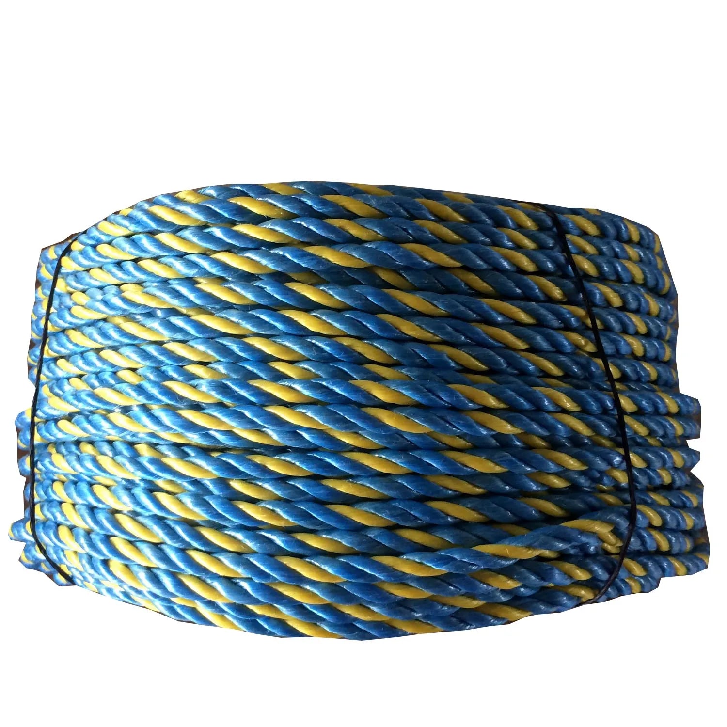 Blue Yellow PP SplitFilm Telstra Rope for Hauling Twisted PP Rope with UV Protection for Packaging