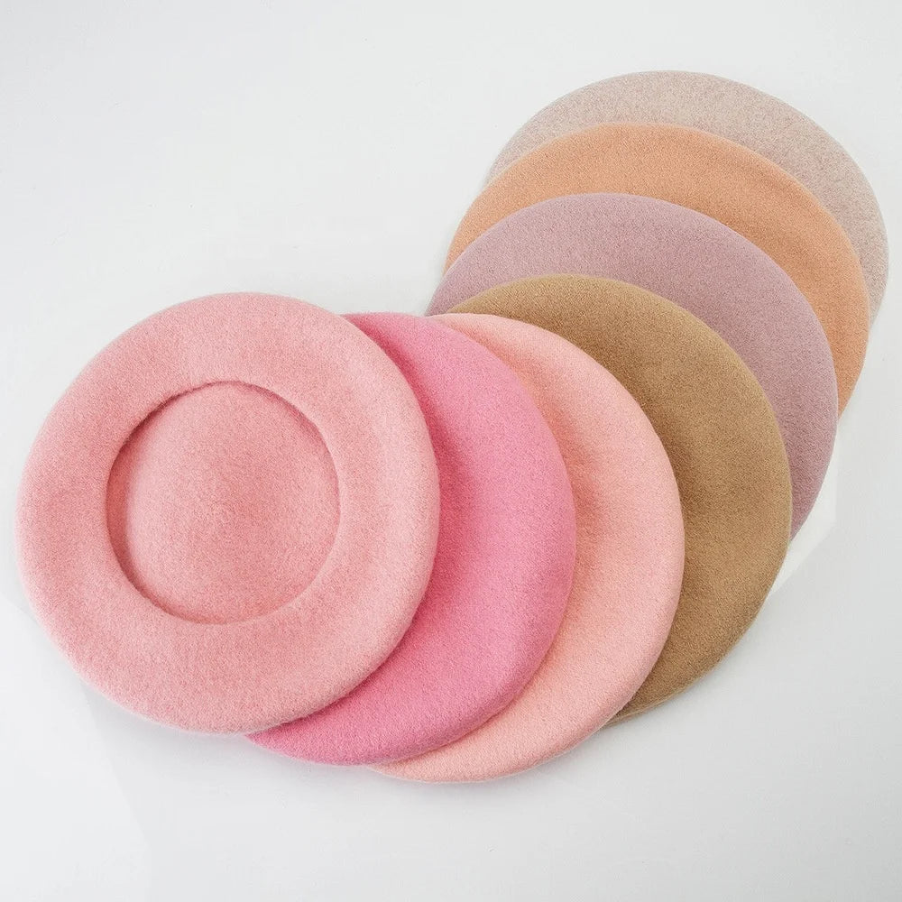 WD-A955 Girl Fashion Multicolor Casual Wool Beret for Women 2023 Beach Travel