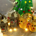 Autumn Winter Indoor Home Warm Cotton Slippers for Men Women Christmas Elk Reindeer Design Non-Slip EVA Outsole Plush Insole