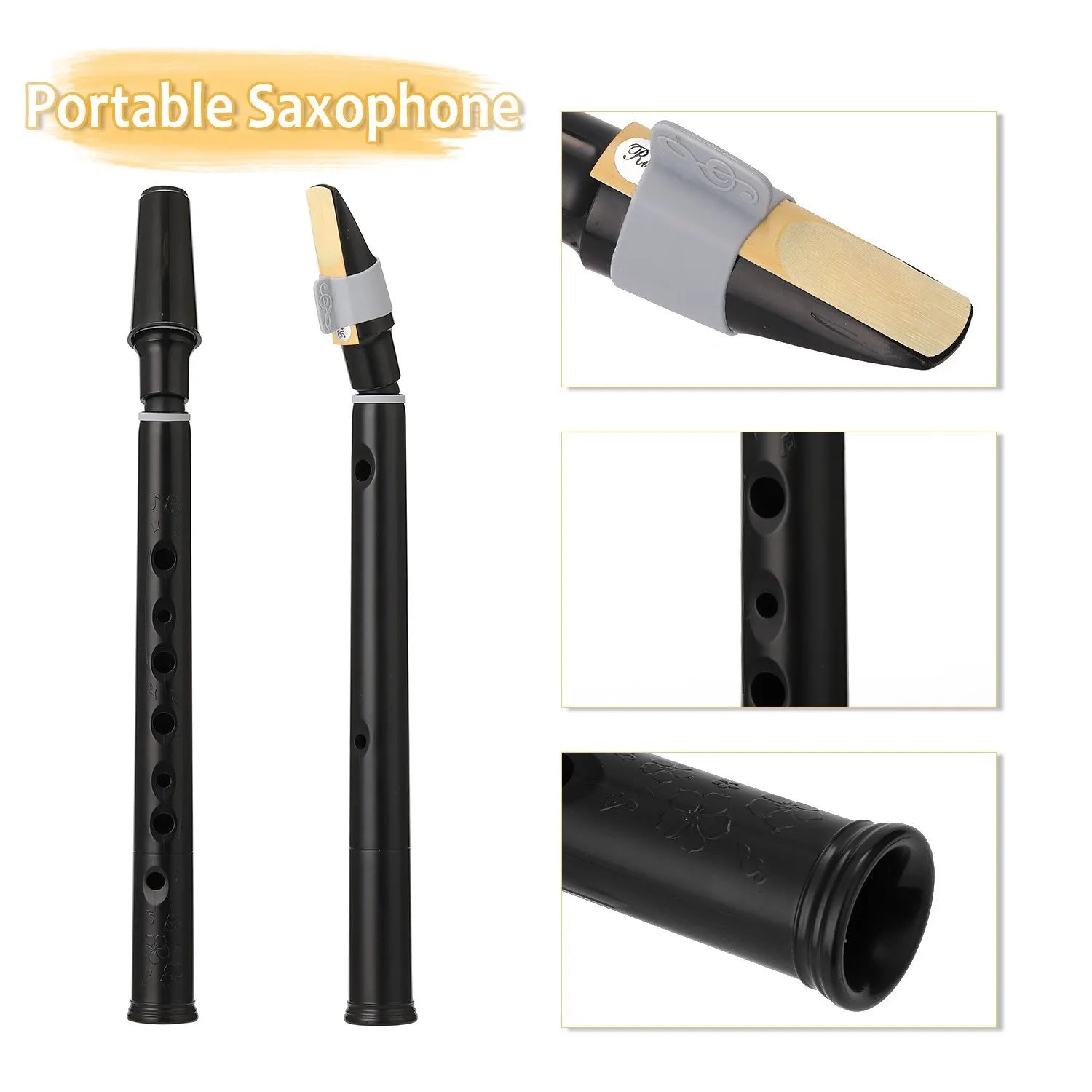 Black Pocket Sax Mini Portable Saxophone Little Saxophone With Carrying Bag Woodwind Instrument