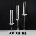 Set of 3pcs Tube Glass Crystal Candlestick Single Candle Holder Centerpiece Wedding Events Decoration MH-Z0405