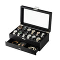 Large New PU Leather Watch Jewelry Rings Bracelets Storage Box With Drawer