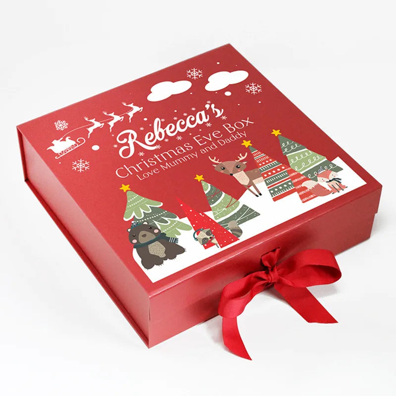 Custom Foldable Box Christmas Exquisite Trade Craft Gift Box Red Creative Original Flip Christmas Gift Box