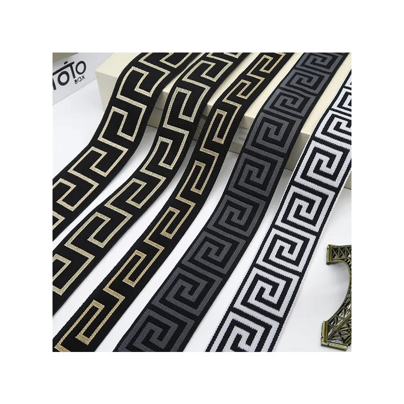 White Black Elastic Band With Black White logo Jacquard Woven Elastic Waistband for Underwear Elastic Band