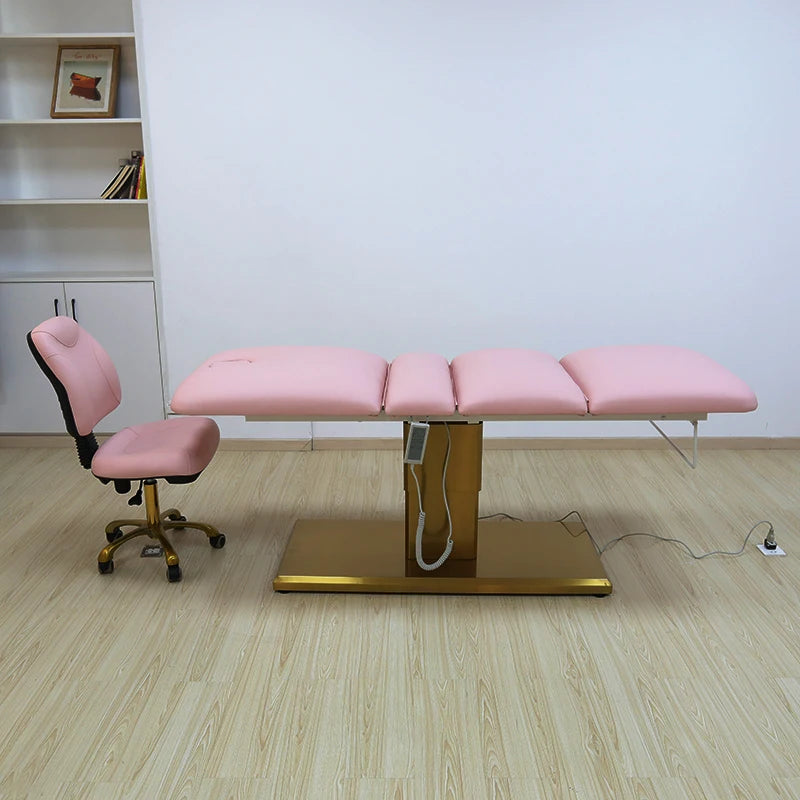 Luxury Hydraulic Salon Furniture Electric Spa Massage Lash Bed Examination Eyelash Pink Facial Bed