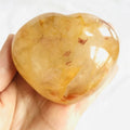 Healing Crystal Hearts Shape Stone Natural Yellow Golden Hematoid Quartz Hearts