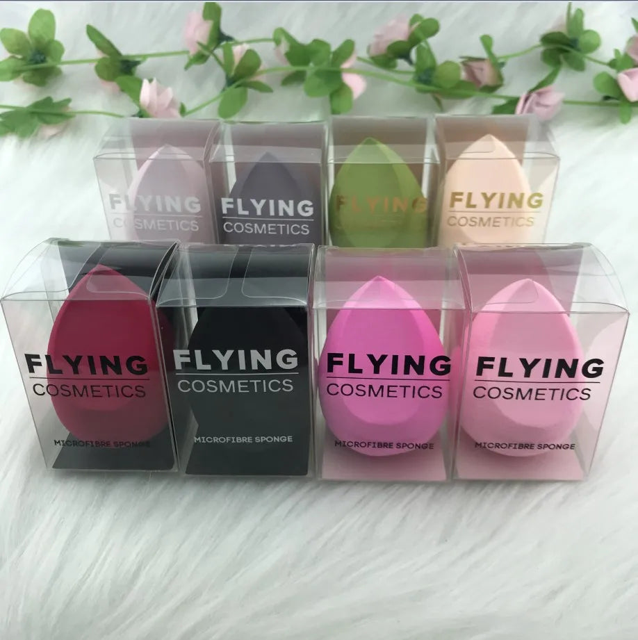FLY Latex-Free Washable Facial Beauty Makeup Puff 40x60mm Single Color Series Private Label