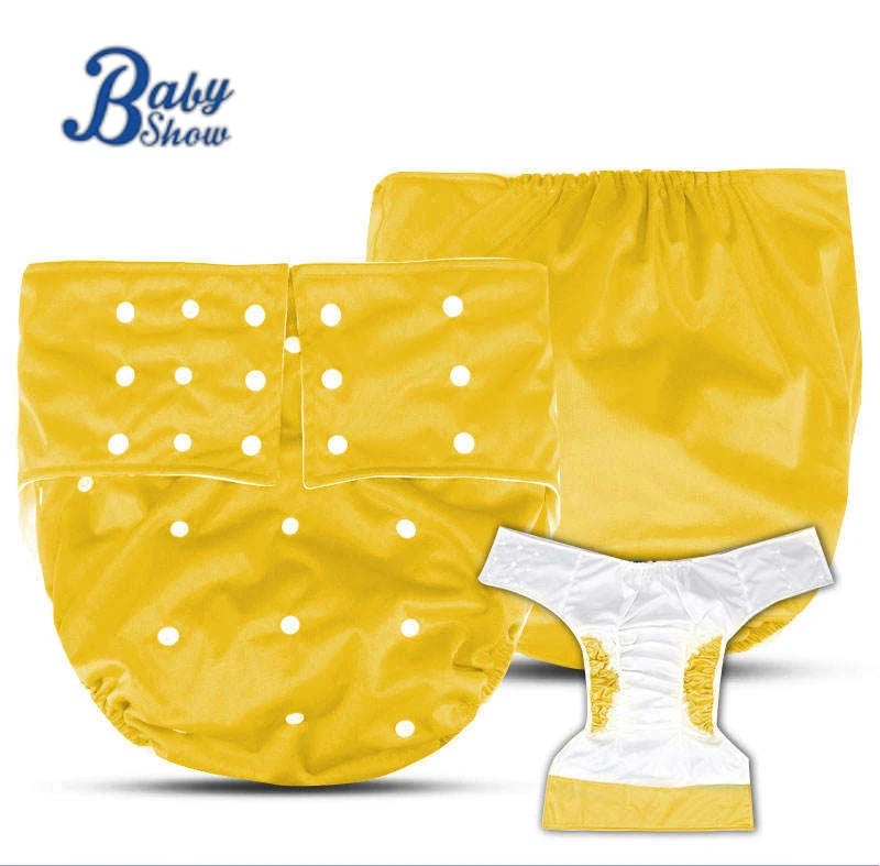 Washable Adult Cloth Diaper Adjustable Reusable Ultra Absorbent Incontinence Pants Nappy Leakproof Pants Diaper for Men & Women