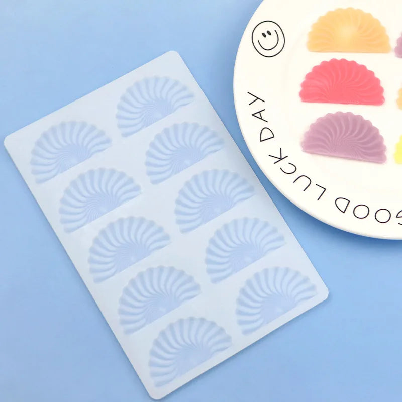 Saffron Fans Shape Silicone Fondant Baking Mold for Cake & Biscuit Decorations Wholesale Resin Epoxy Mold Tool