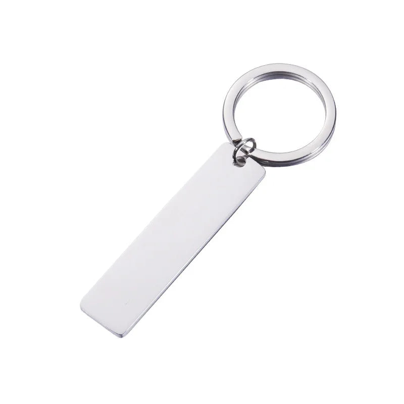 Wholesale Strip Bar Keychain Mirror Polish Stainless Steel Stamping Blank Key Chain for DIY Custom Name Engrave Tags Keychain