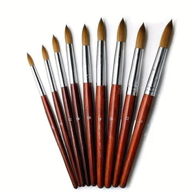 Crystal Nail Art Brush - Red Wood Rod with Round Head for Precise Carving and Manicure/Pedicure