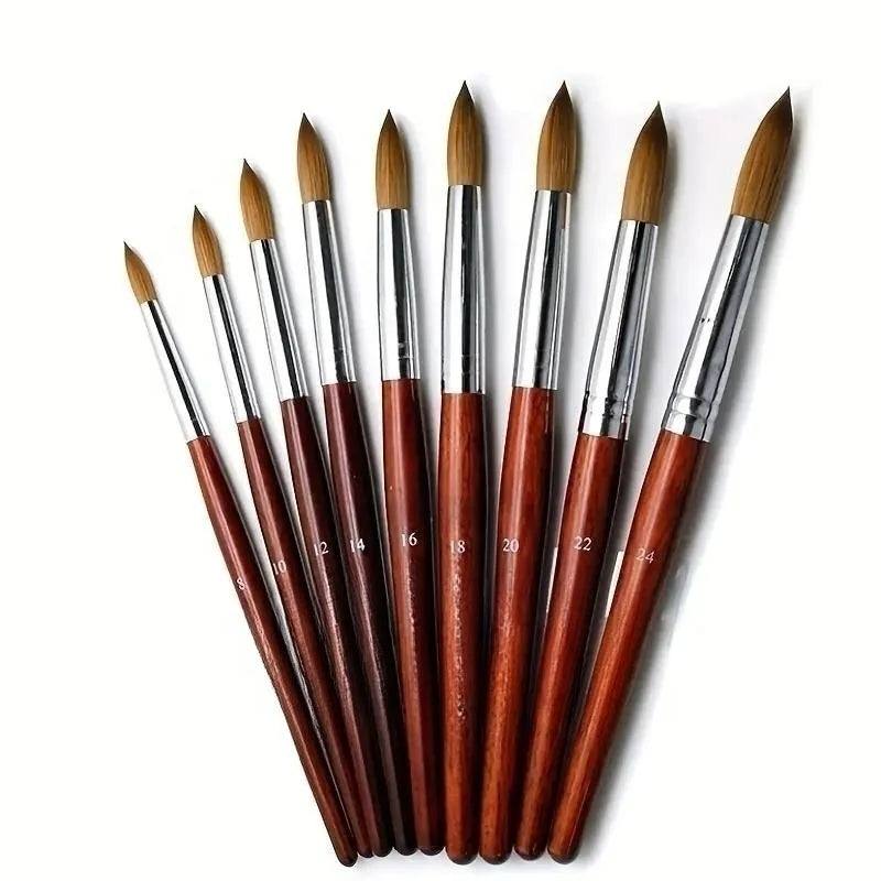 Crystal Nail Art Brush - Red Wood Rod with Round Head for Precise Carving and Manicure/Pedicure