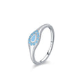 Elegant Blue Enamel 925 Sterling Silver Fine Jewelry Waterdrop-Shaped Turquoise Rings for Women's Weddings and Parties