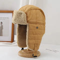 Wholesale Custom Thick Fleece-Lined Plush Beanie Earflap Winter Hat Windproof Cold Resistant Unisex Adults Outdoor