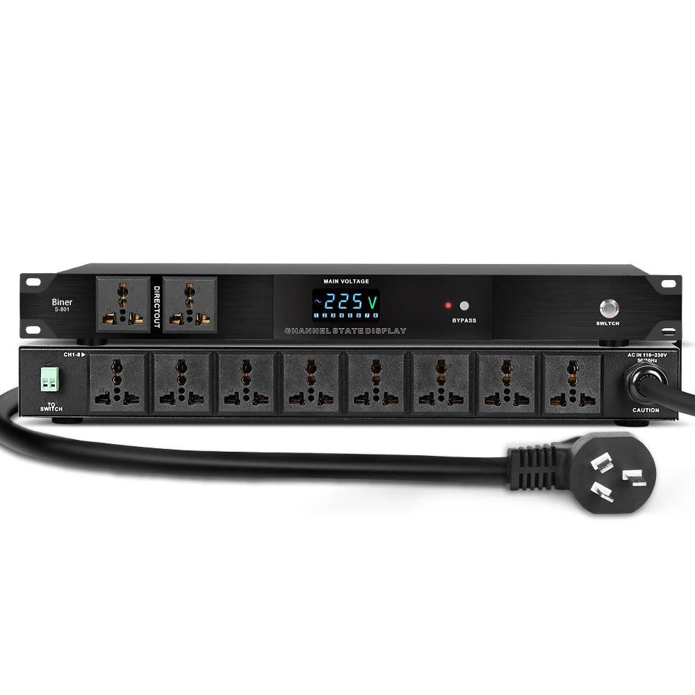 Biner S-801 Professional Intelligent Ten-Way Power Supply Power Sequencer With Voltage Display