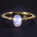 OL0907 Abiding Minimalist Tiny Moonstone Gemstone 925 Silver Wedding Unique Stackable Milky Blue Moonstone Ladies Finger Rings