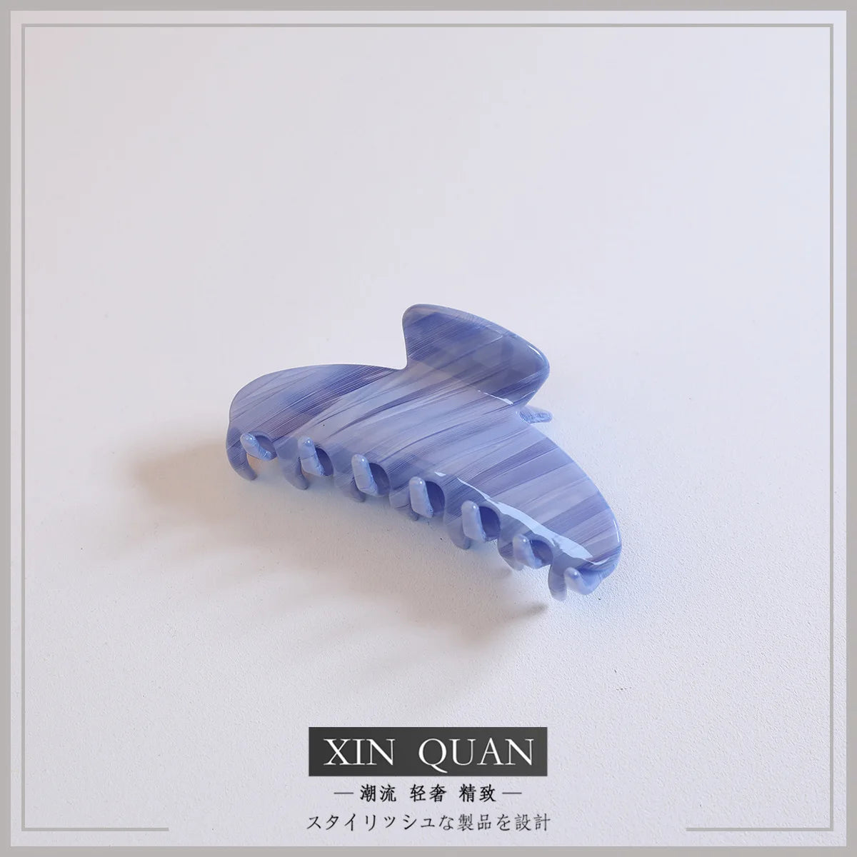 New Twill Acetic Acid Clip Fashion Simple Shark Clip Hairpin Colorful Pattern Girls Hair Accessories Ins the Same Style