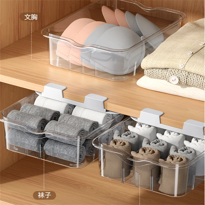 Household Underwear Socks Storage Box Drawer Type Bra Box Space-Saving PP+PET Material Kitchen & Bathroom Storage Organizer
