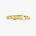 Petite Twist Ring Delicate Wedding Ring Micro Pave Cz Rings