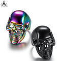 Wholesale Man Jewelry Punk Chunky Stainless Steel Skull Ring Fashion Titanium Gold Plated Ring for Man