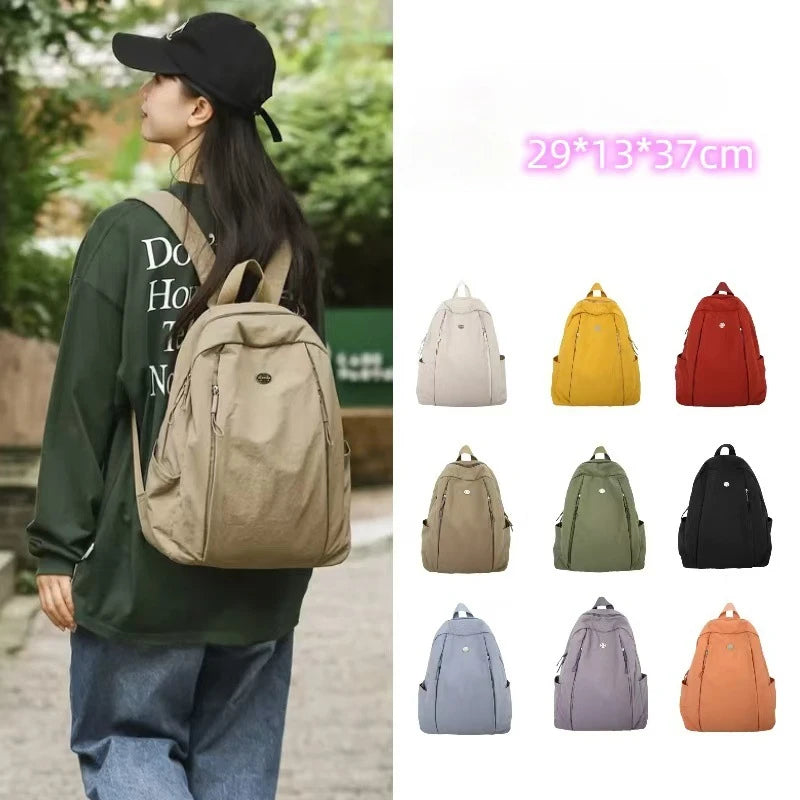 Casual Fashion Trend Women Nylon Backpack Outdoor Travel Sports Boys and Girls Shoulder Bag Lightweight Portable Female Handbags