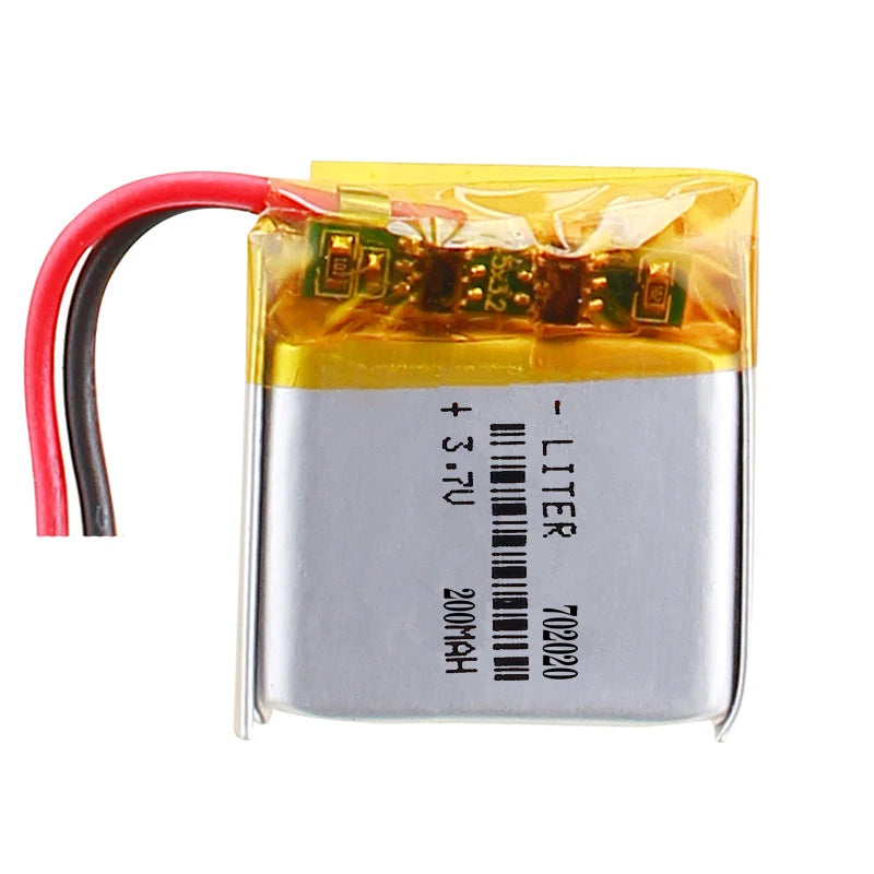Rechargeable Lithium Li Ion Polymer Battery 3.7V 200mAh 702020 With PCM