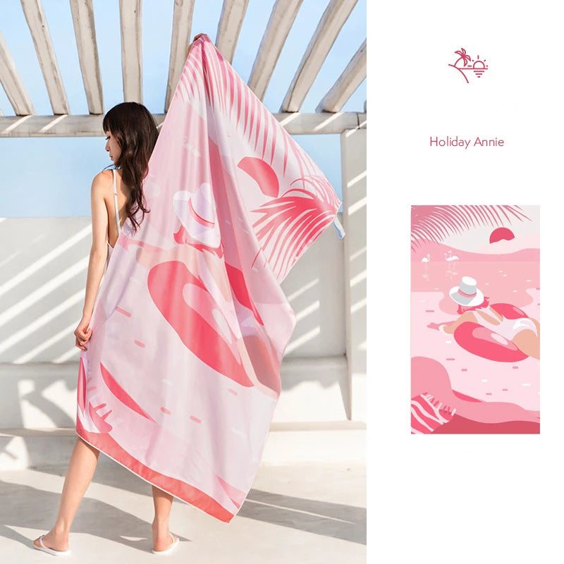 Custom Printed Sand Free Microfiber Towel Breathable Bath Summer Beach Towel