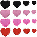 Wholesale 3D Embroidered Twill Fabric Heart Glitter Chenille Iron-On Patches for Hats & Garments