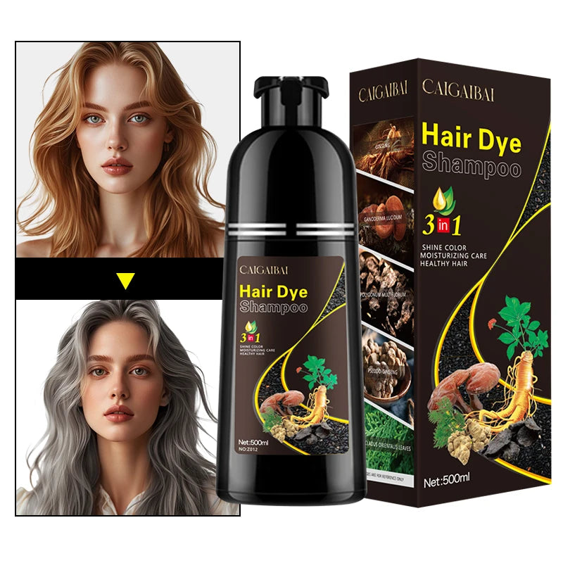 OEM Customize Wholesale Natural Argan Oil Extract Plant Permanent Hair Color Dye Shampoo for Women Covering Gray Hair