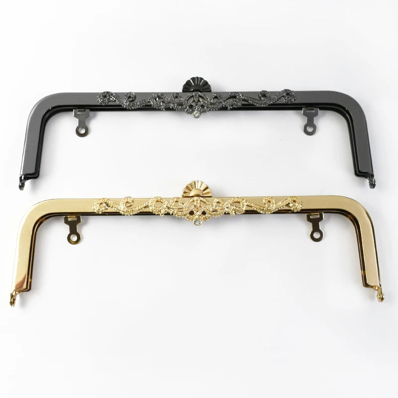 Deepeel BS759  25cm Handbag Accessories Rectangle Purse Kiss Clasp Handbag Handle Bag Frame