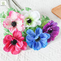 New Arrival Single Stem Artificial Blue Anemone Flower Silk Cloth Table Centerpiece Party Showroom