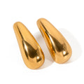 J&D Waterproof Stainless Steel 18K Gold Jewelry High Polish Chunky Big Smooth Stud Earring Clean Fit