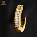Luxury Vintage 925 Sterling Silver 18K Gold-Plated D VVS Moissanite Huggie Earrings for Wedding Engagement Anniversary Party