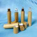 10ml Newly Perfume Bottles with Bamboo Spray Dark Bottles Folk Cosmetic Bamboo Bottle for Essential Oil Roller Ball